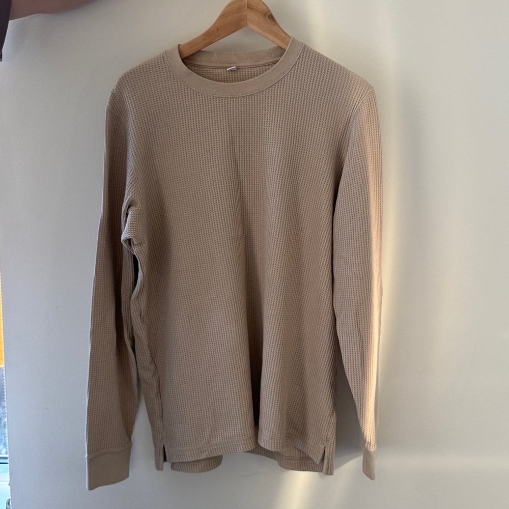 Uniqlo Beige Waffle Knit Top